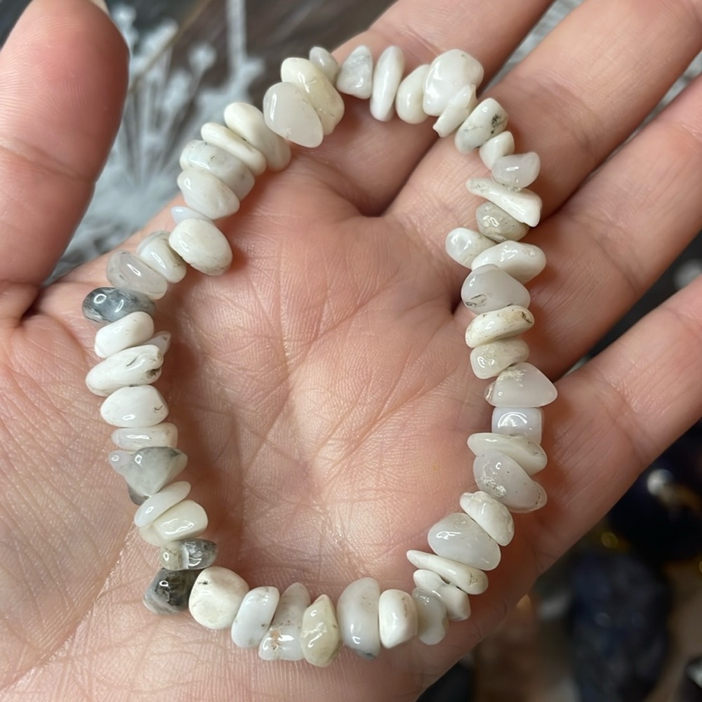 Moonstone Chips Beaded Stretchy Bracelet